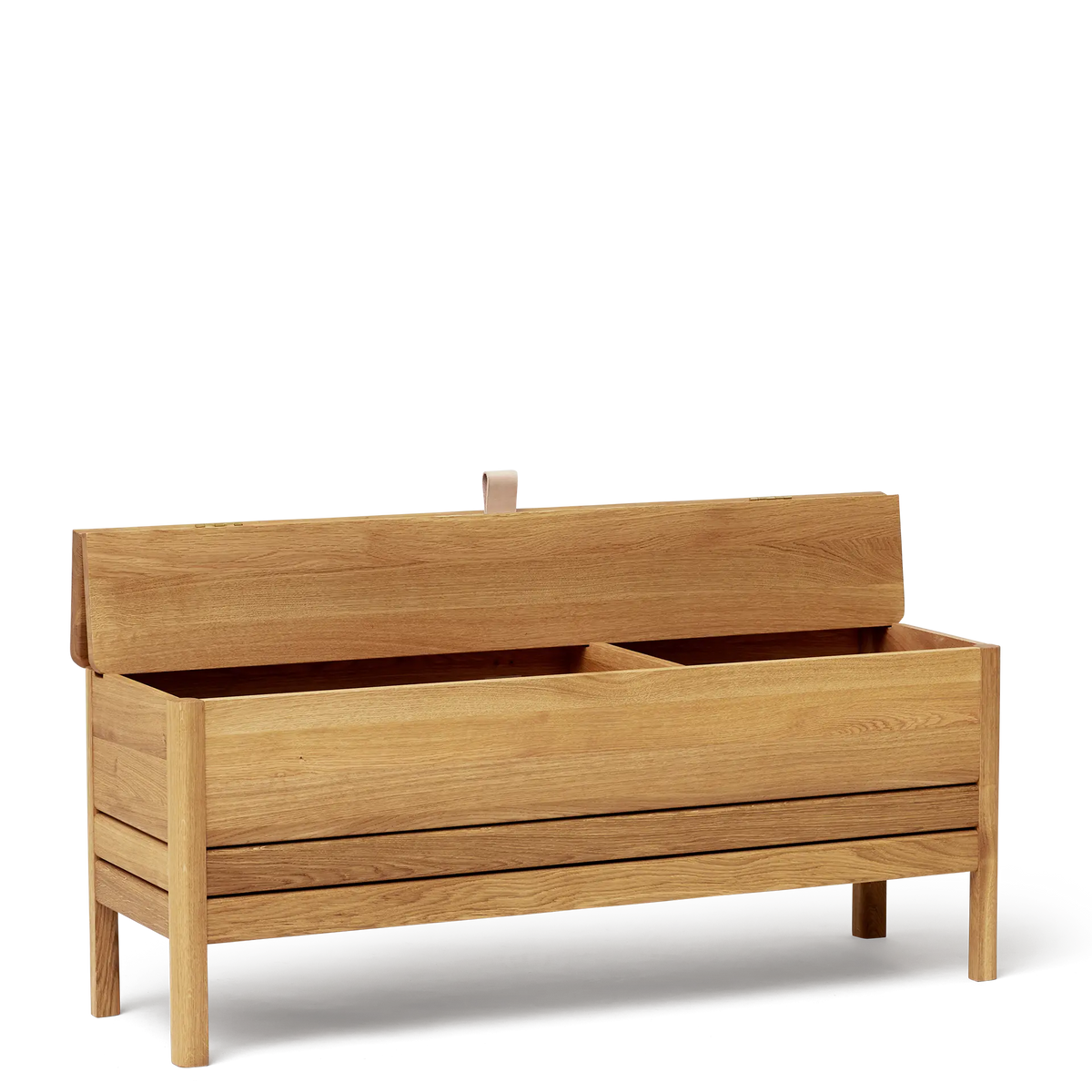 A Line Storage Bench 111, Oak — source: formandrefine.com