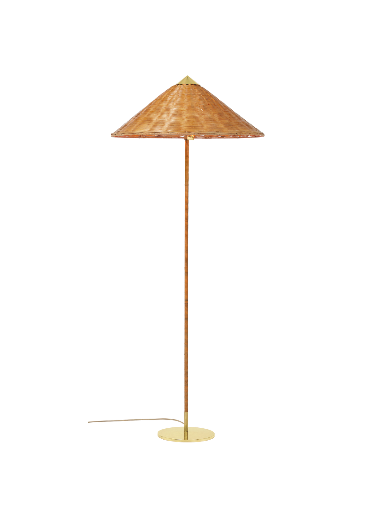 9602 Floor Lamp — FRT 9602 Floor Lamp Brass Wicker Willow