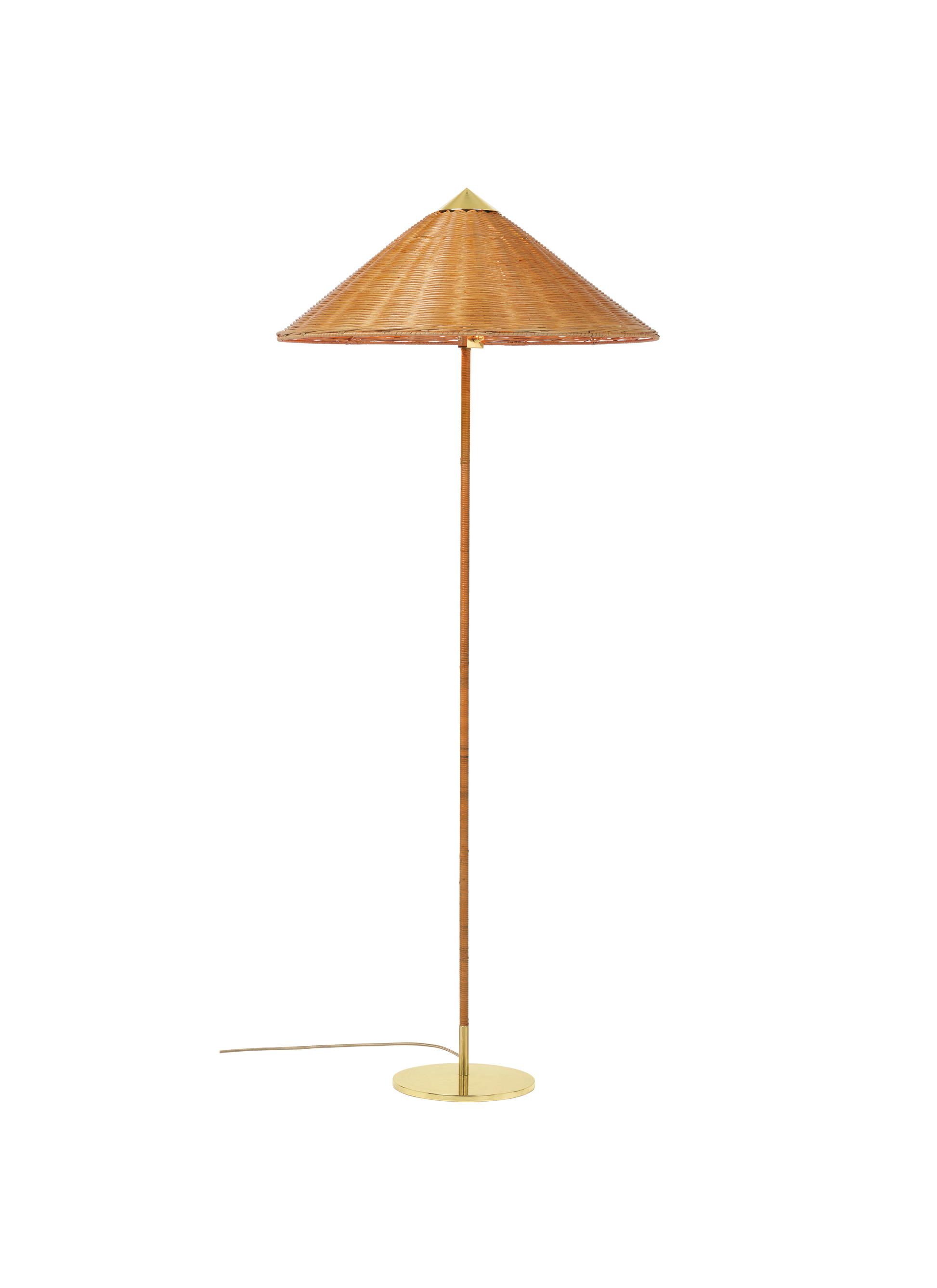 9602 Floor Lamp — FRT 9602 Floor Lamp Brass Wicker Willow