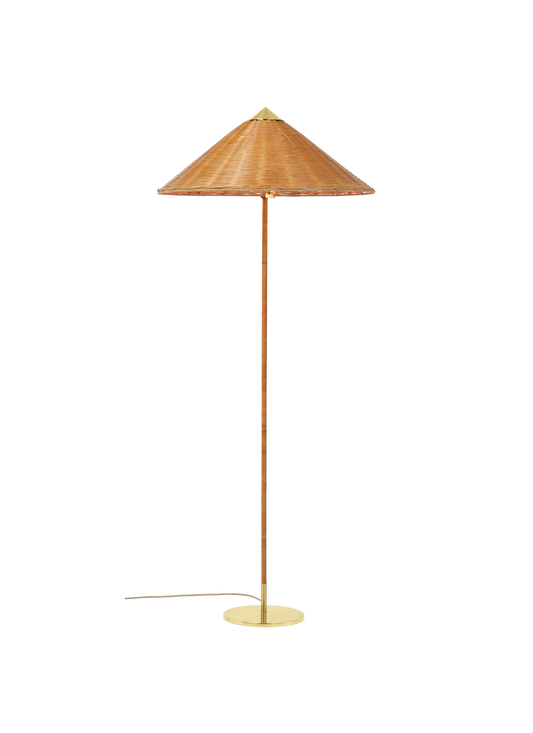 9602 Floor Lamp — FRT 9602 Floor Lamp Brass Wicker Willow
