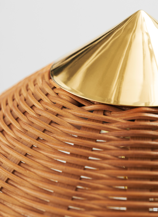 9602 Floor Lamp — C 9602 Floor Lamp Brass Wicker Willow