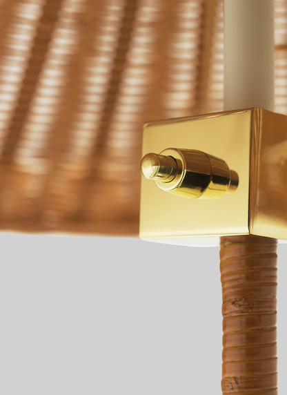 9602 Floor Lamp — C4 9602 Floor Lamp Brass Wicker Willow