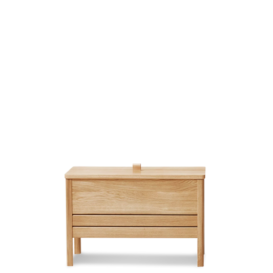 A Line Storage Bench 68, Oak — source: formandrefine.com