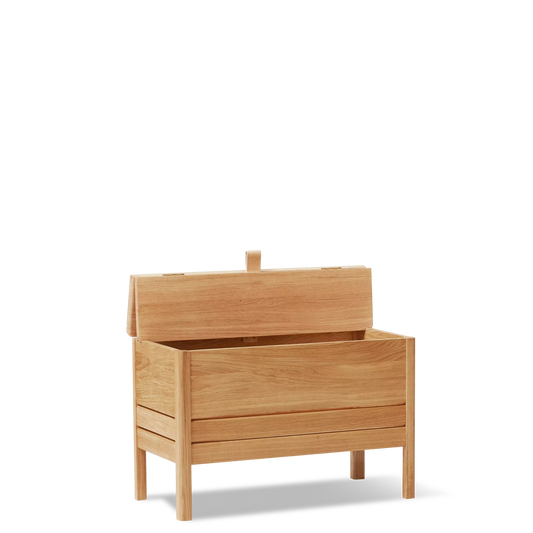 A Line Storage Bench 68, Oak — source: formandrefine.com