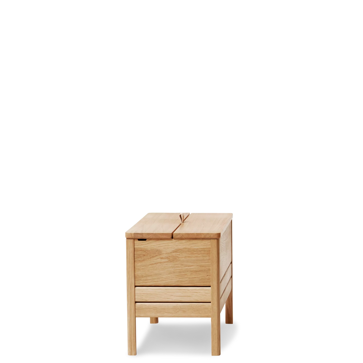 A Line Storage Bench 68, Oak — source: formandrefine.com
