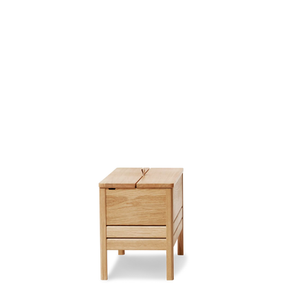 A Line Storage Bench 68, Oak — source: formandrefine.com