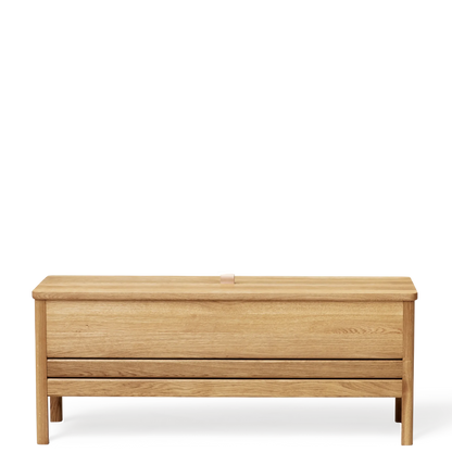 A Line Storage Bench 111, Oak — source: formandrefine.com
