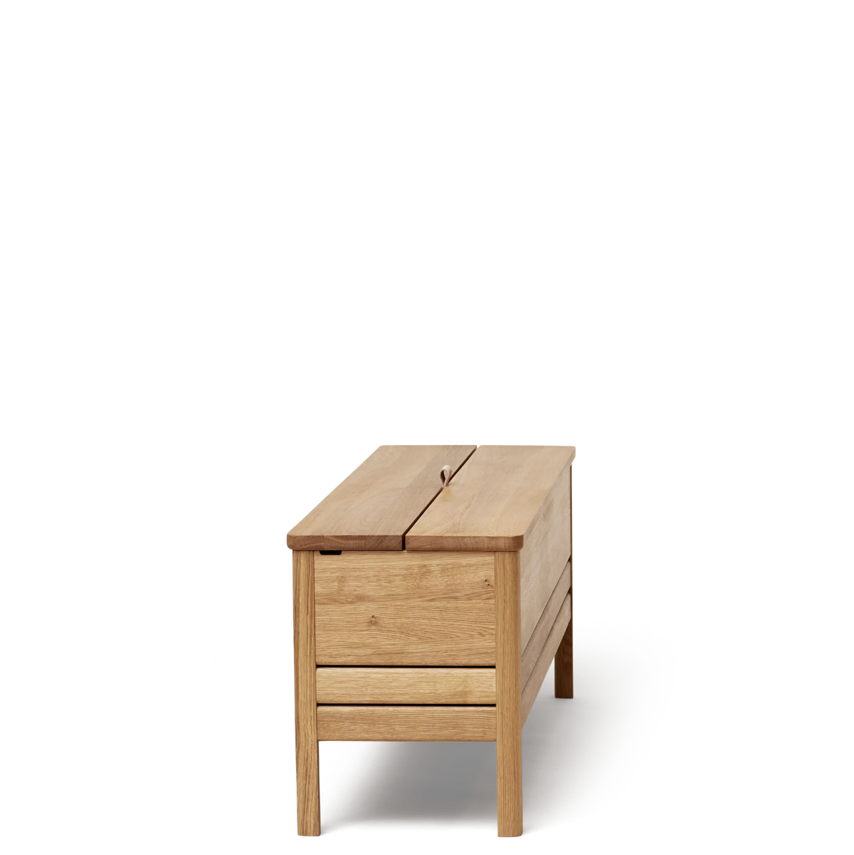 A Line Storage Bench 111, Oak — source: formandrefine.com