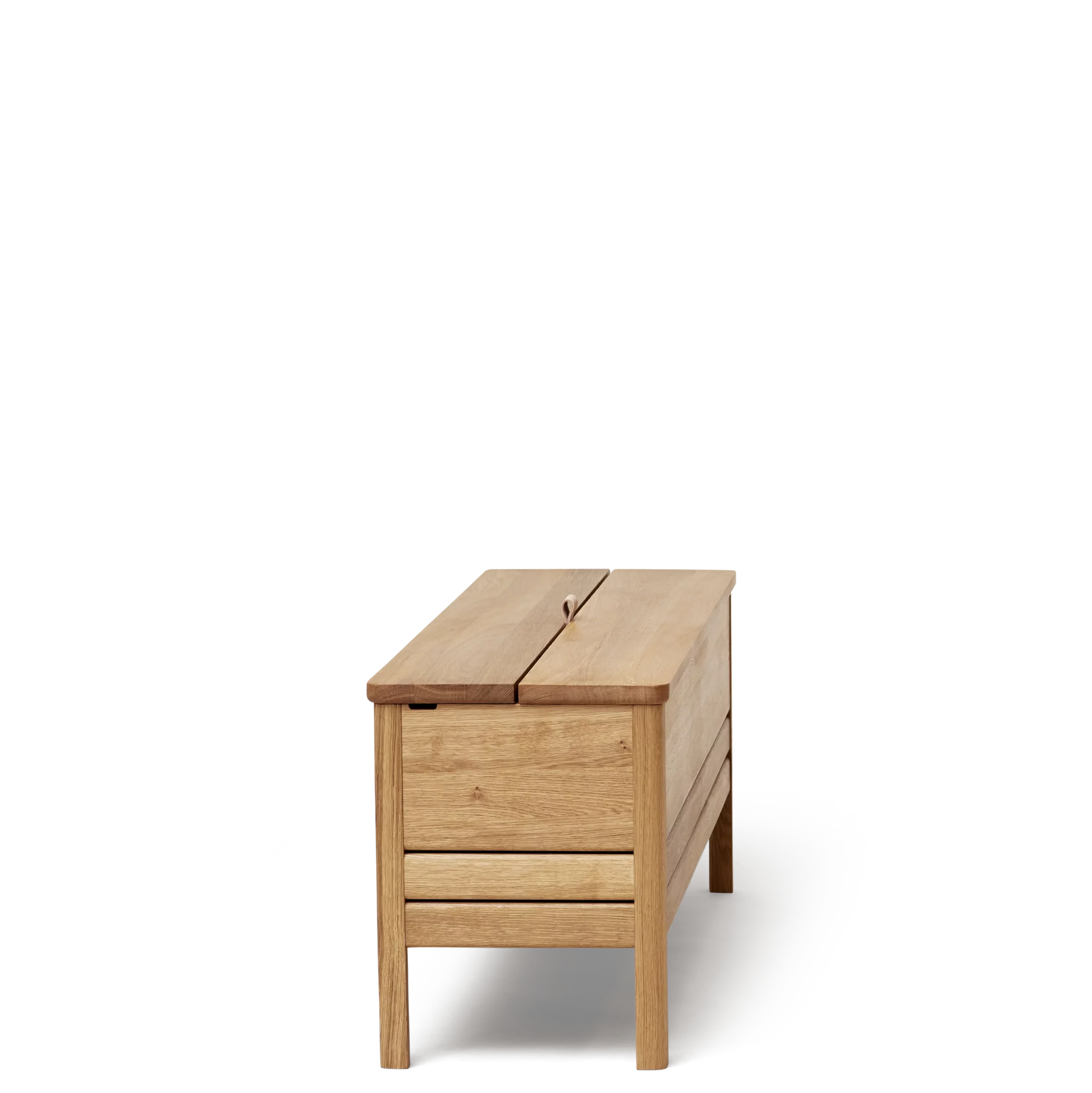 A Line Storage Bench 111, Oak — source: formandrefine.com
