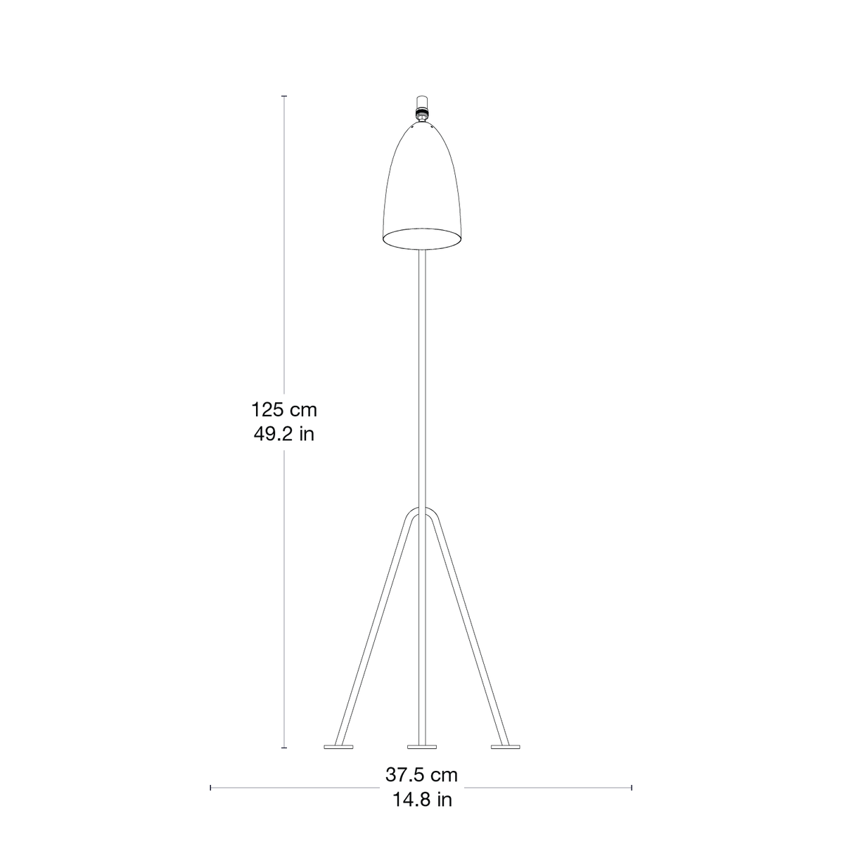 Gräshoppa Floor Lamp — 2DFV 4276327 Front View - Grashoppa Floor Lamp
