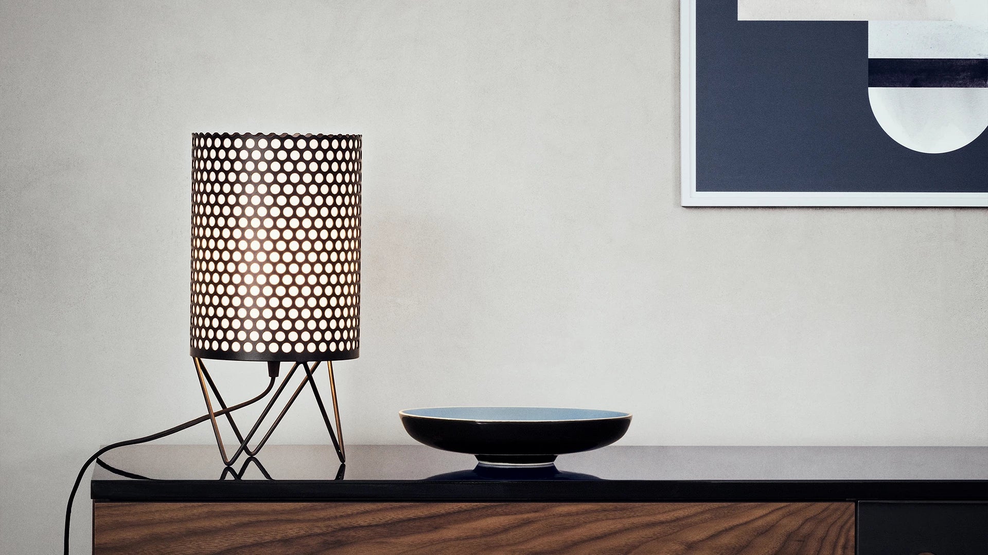 ABC Table Lamp by GUBI shown in an interior setting, view 1