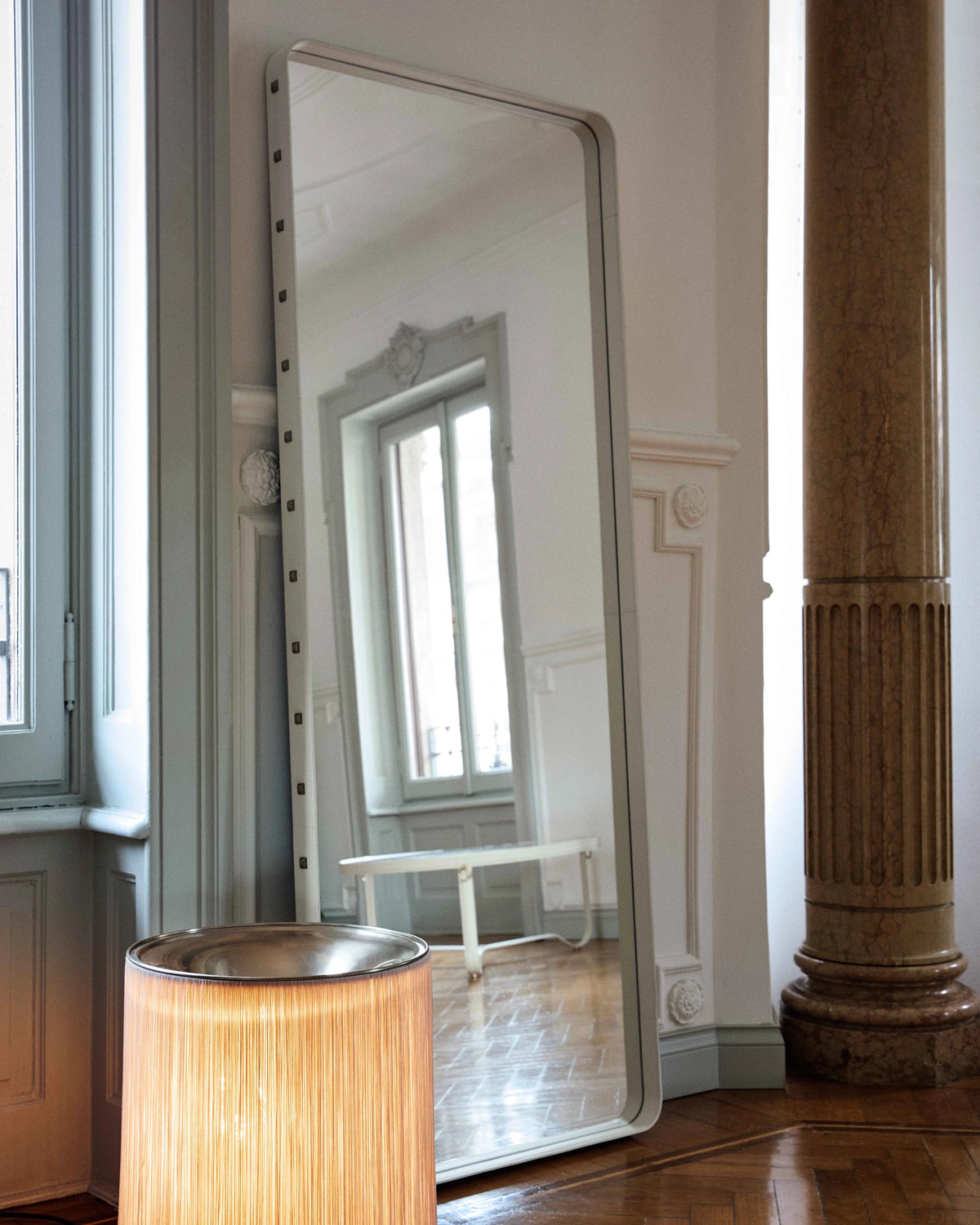Adnet Wall Mirror Rectangular by GUBI shown in an interior setting, view 3