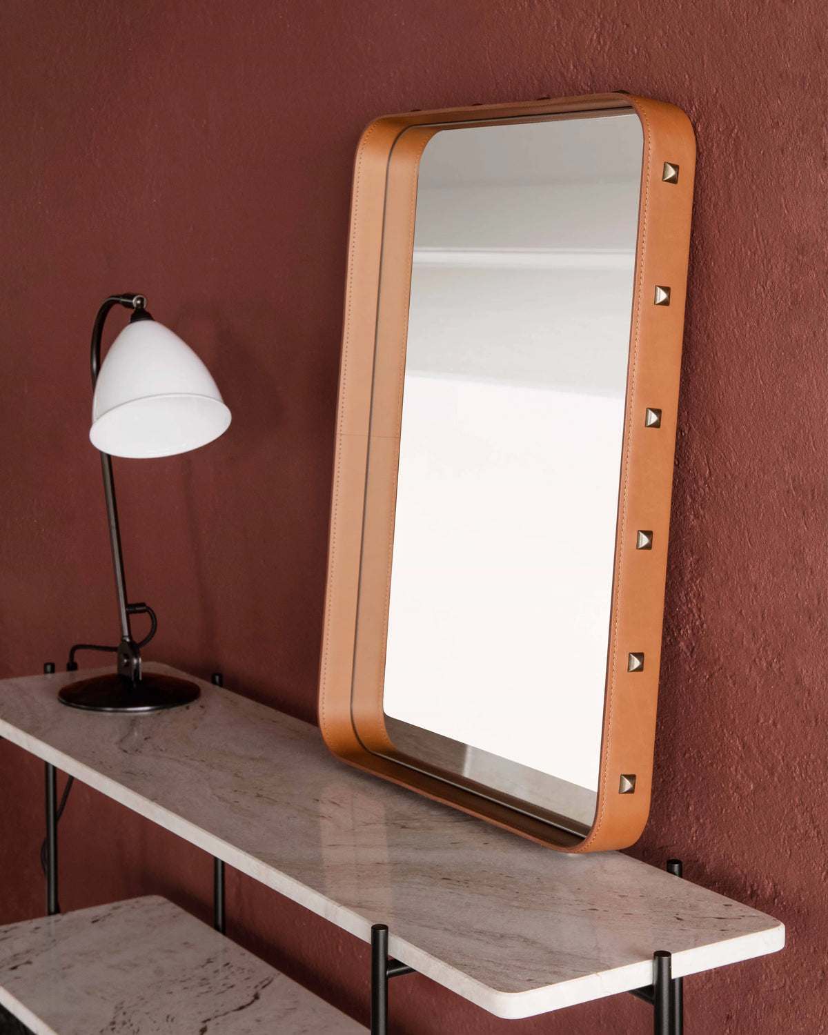 Adnet Wall Mirror Rectangular by GUBI shown in an interior setting, view 4