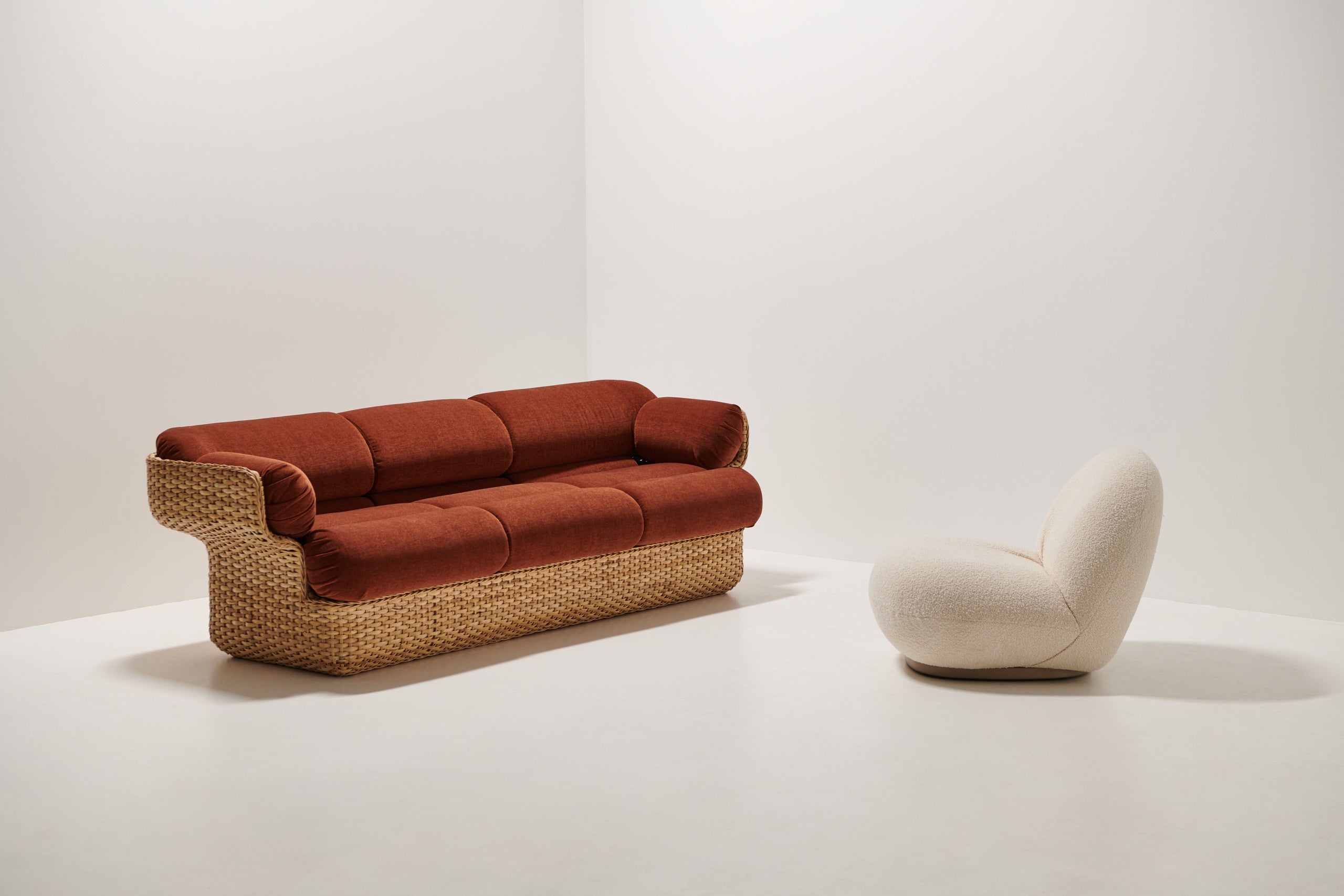 Basket Three-Seater Sofa by GUBI shown in an interior setting