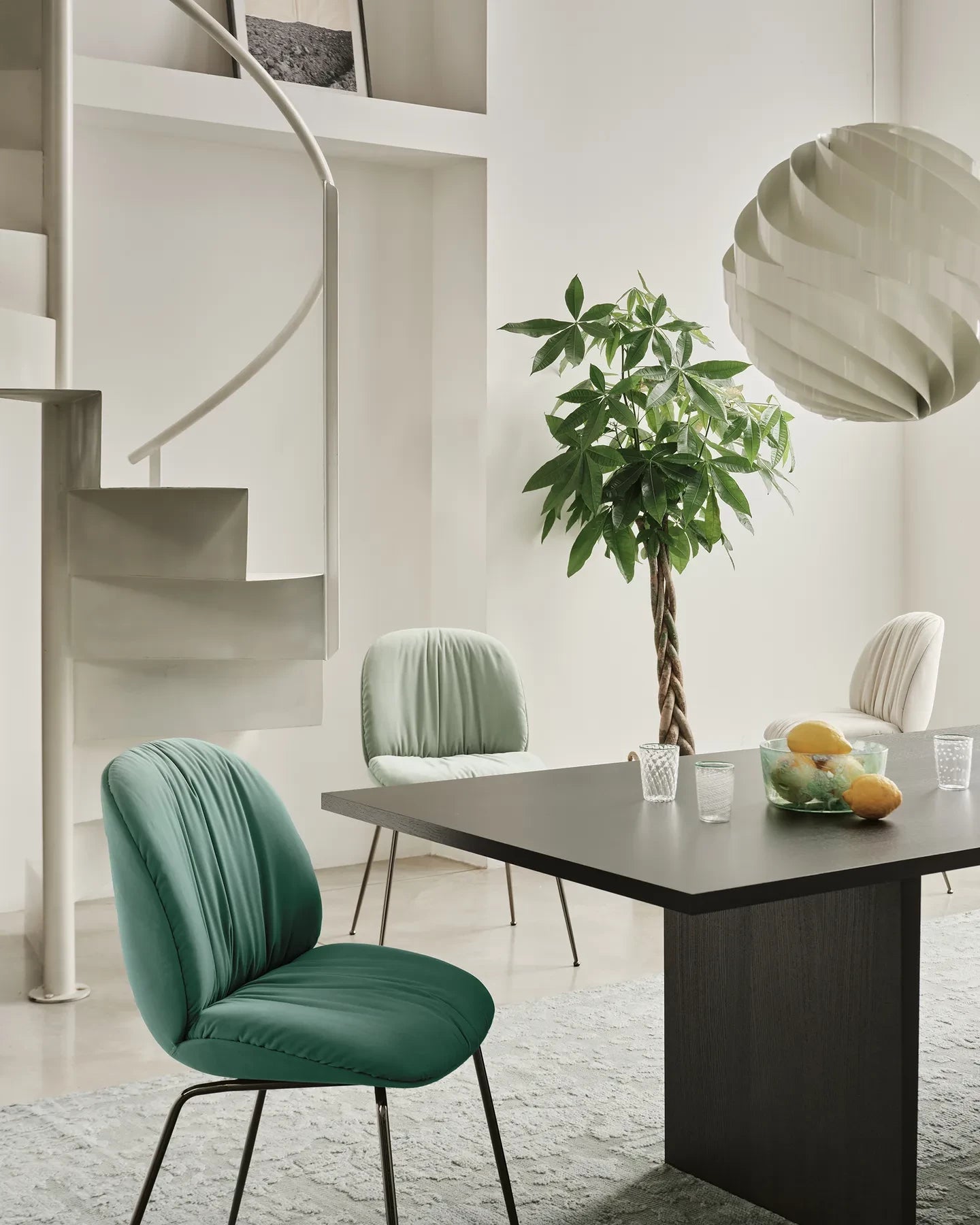 Beetle & Bat Outdoor Seat Cushion by GUBI shown in an interior setting, view 4