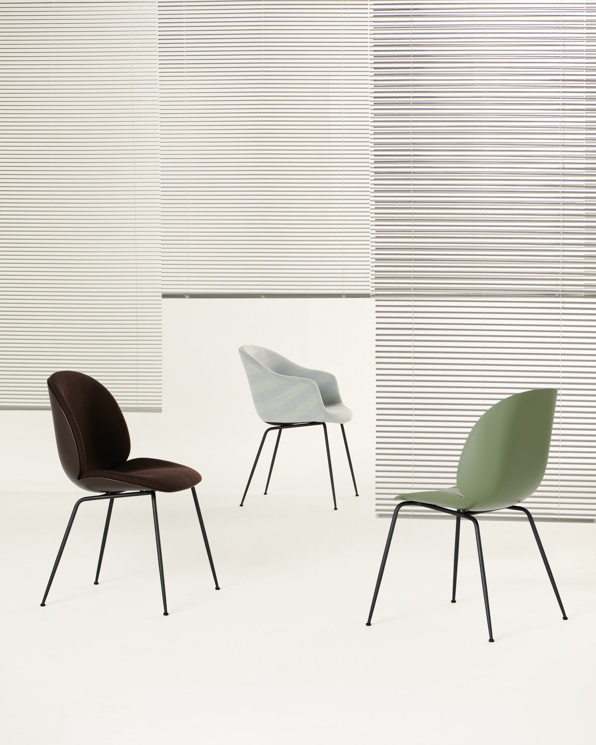 Beetle Dining Chair, Un-Upholstered by GUBI shown in an interior setting
