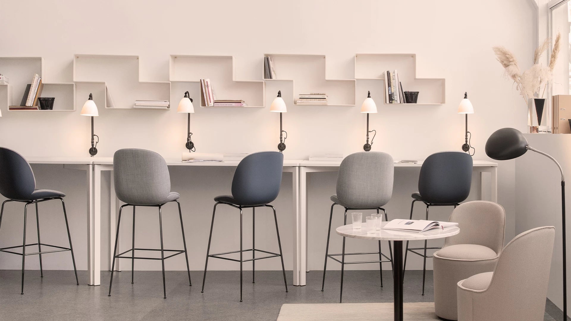 BL6 Wall Lamp by GUBI shown in an interior setting