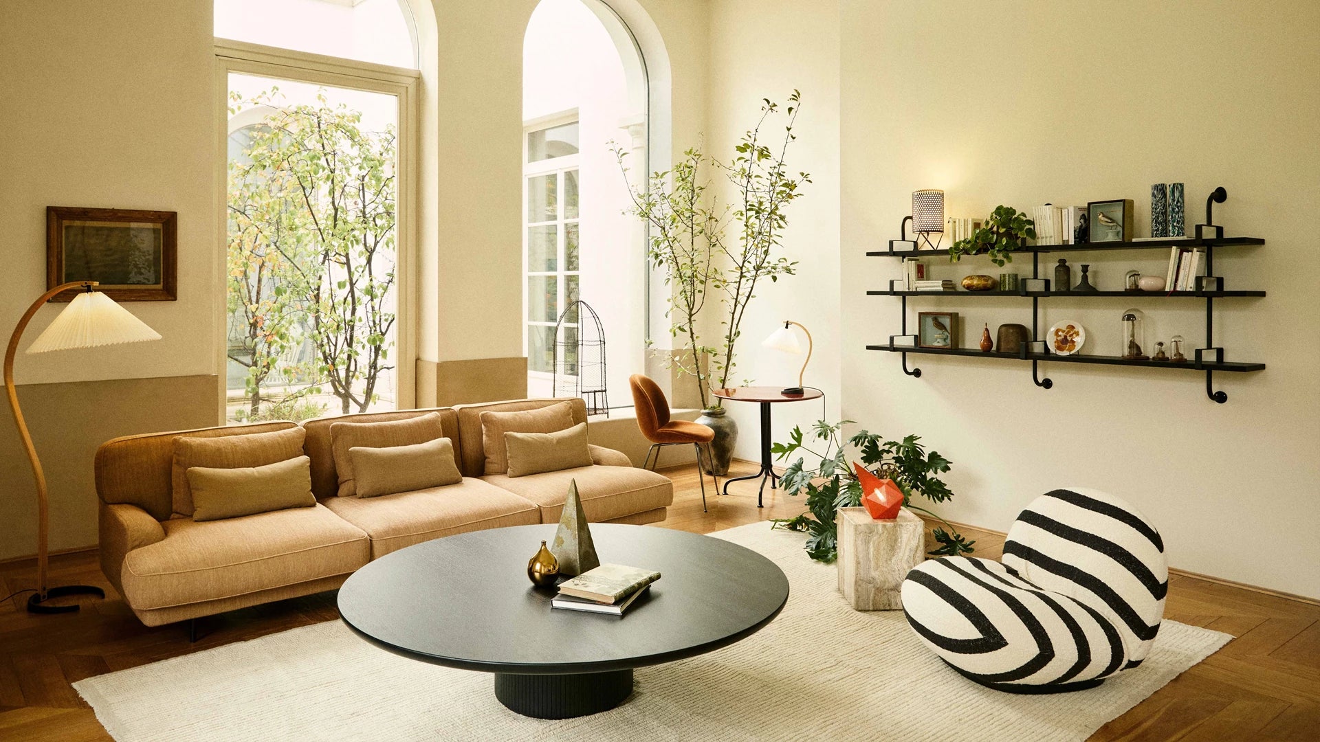 Flaneur Cushion by GUBI shown in an interior setting, view 1