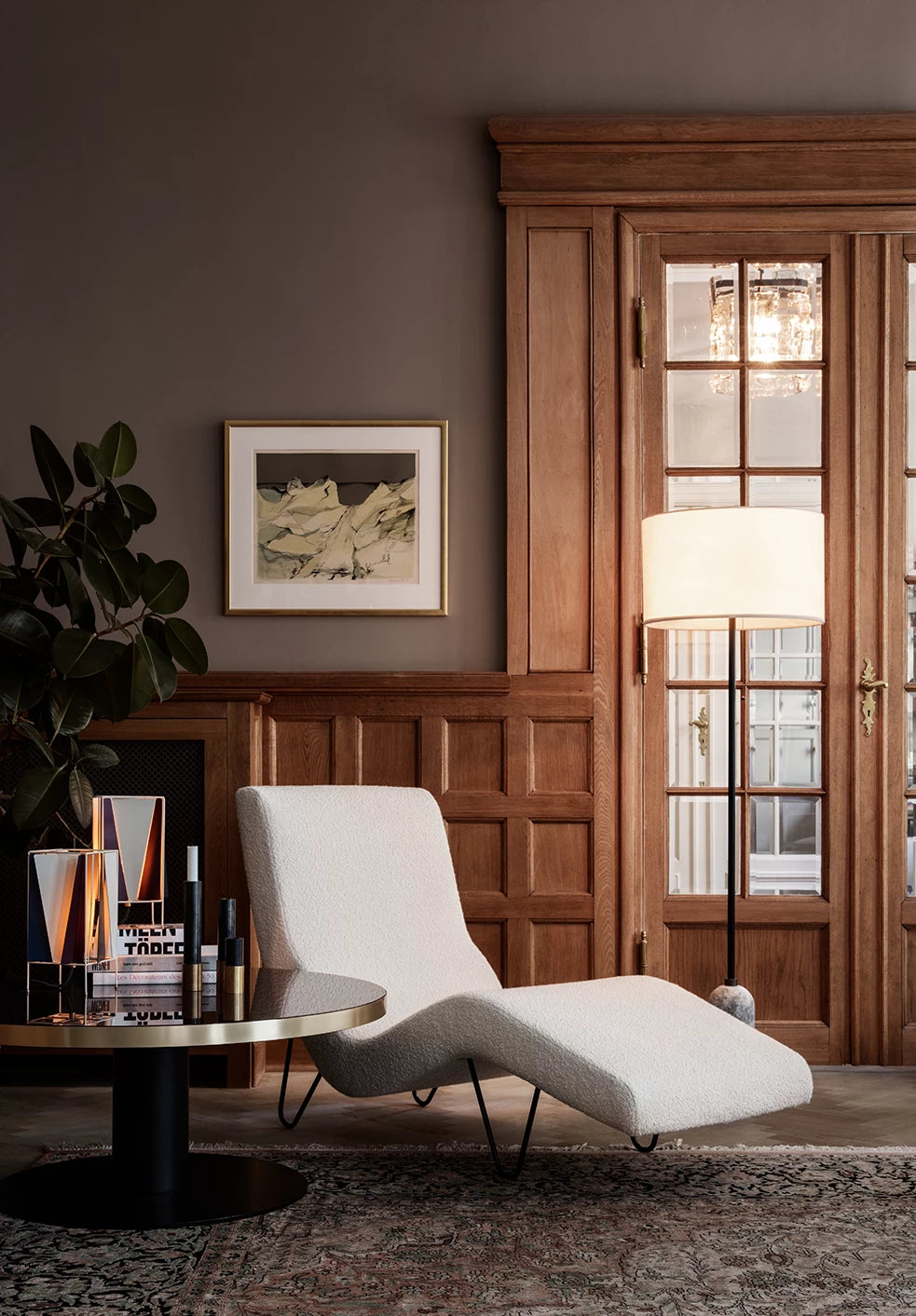 GMG Chaise Longue by GUBI shown in an interior setting, view 3