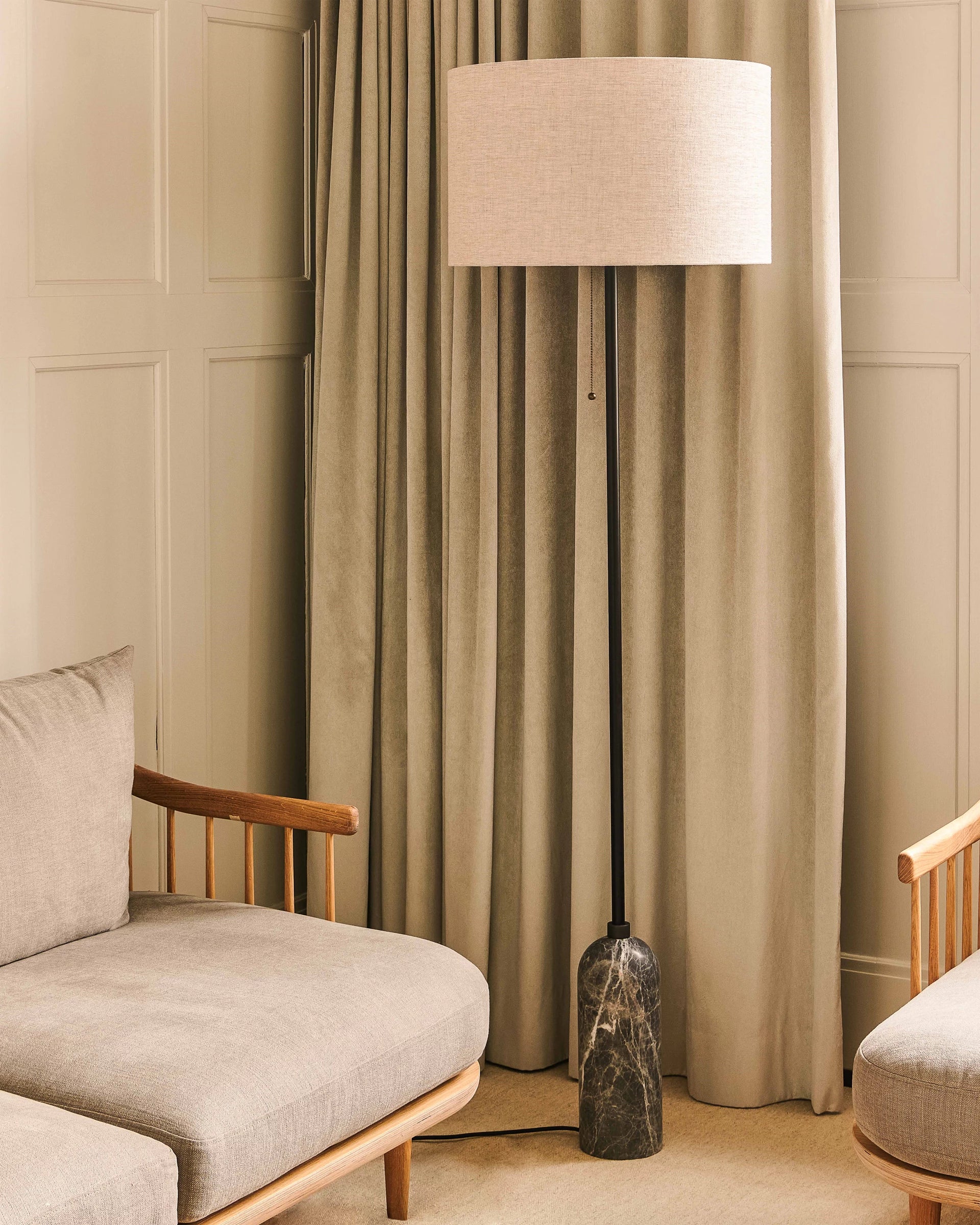 Gravity Floor Lamp by GUBI shown in an interior setting, view 4