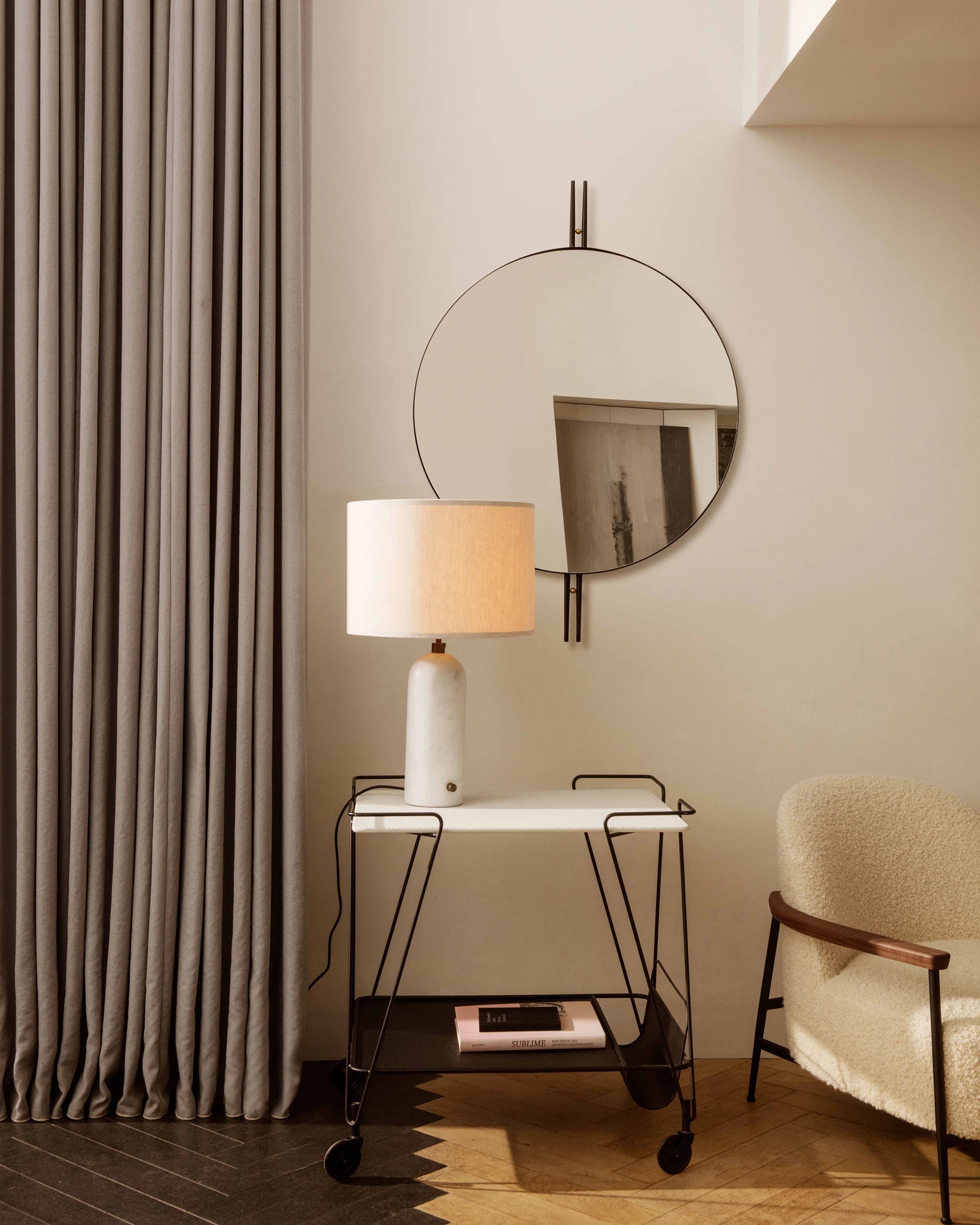 Gravity Table Lamp by GUBI shown in an interior setting, view 3