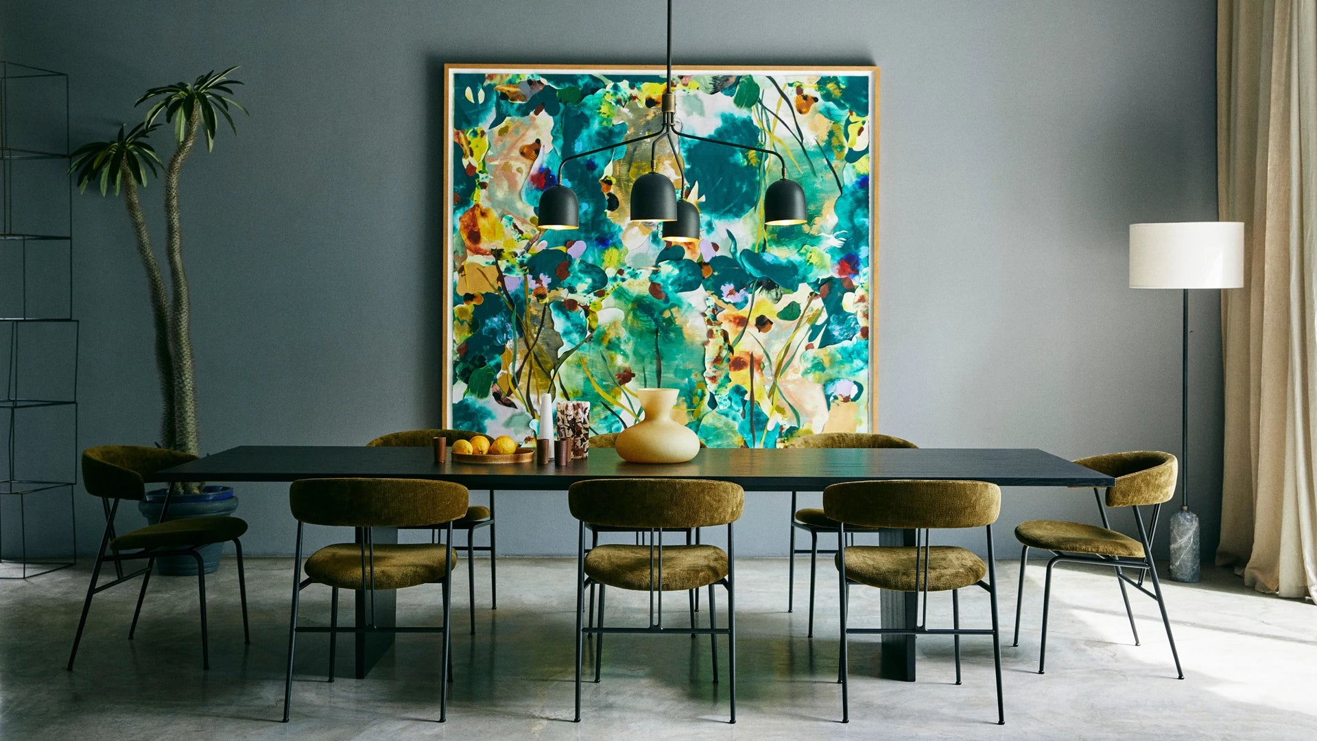 Howard Chandelier 6 Arm by GUBI shown in an interior setting