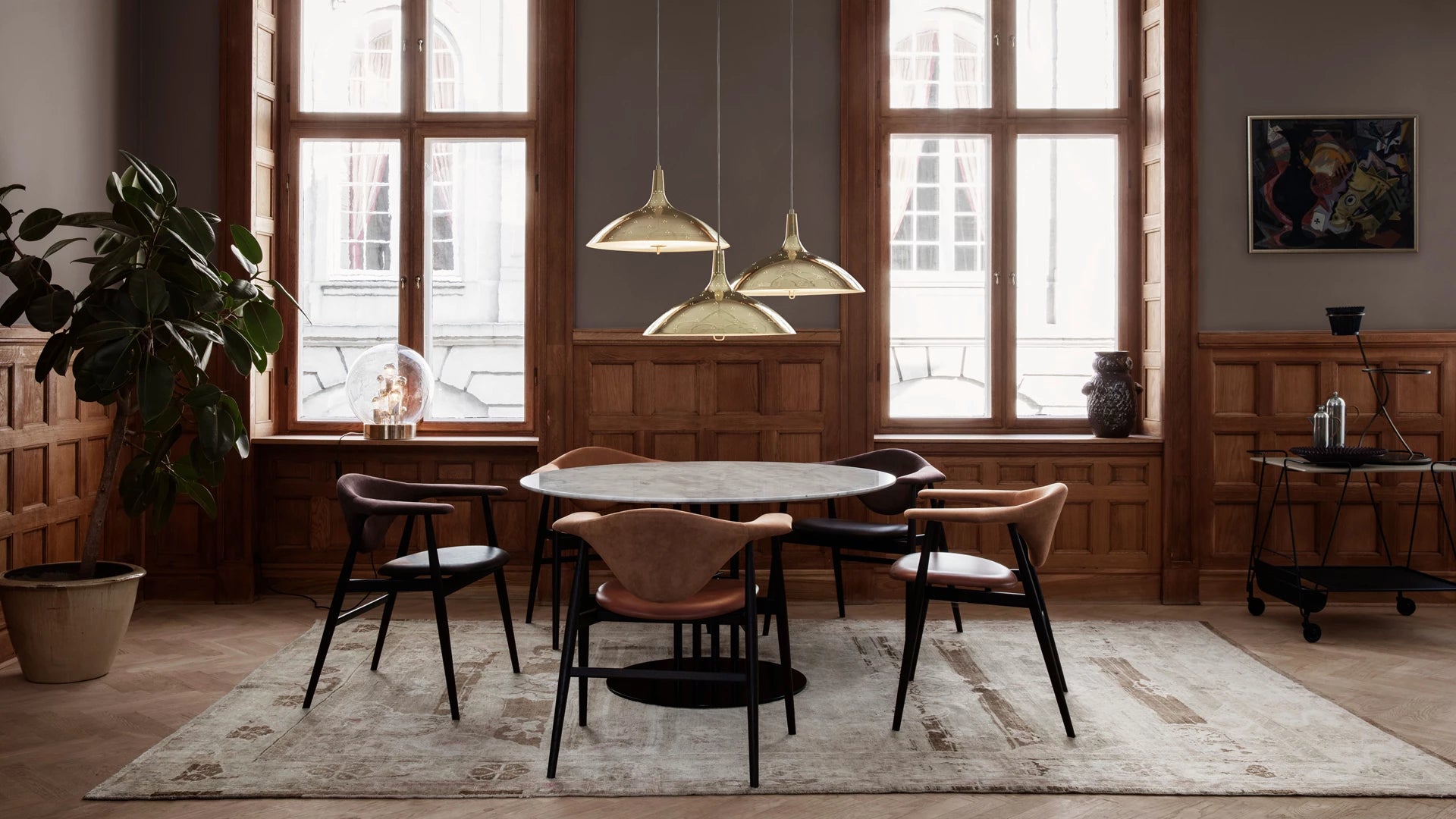 Masculo Dining Chair by GUBI shown in an interior setting