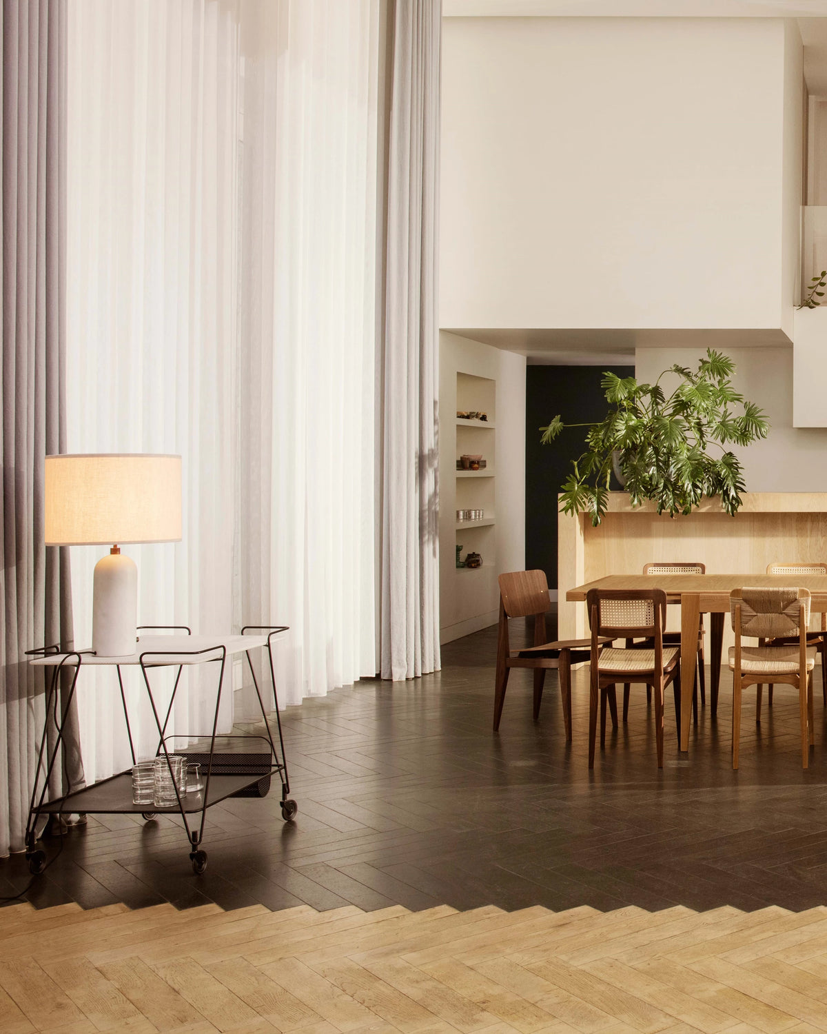 Matégot Trolley by GUBI shown in an interior setting, view 2