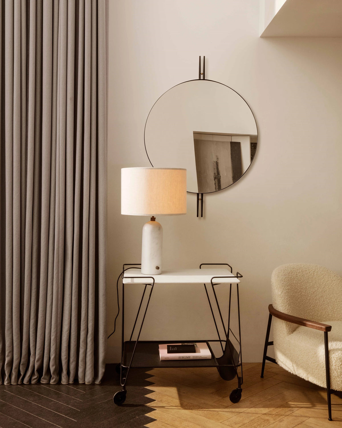 Matégot Trolley by GUBI shown in an interior setting, view 3