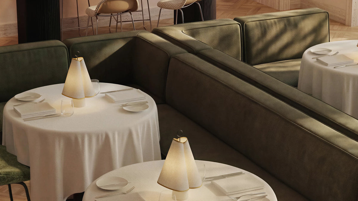Modern Line Corner Module by GUBI shown in an interior setting