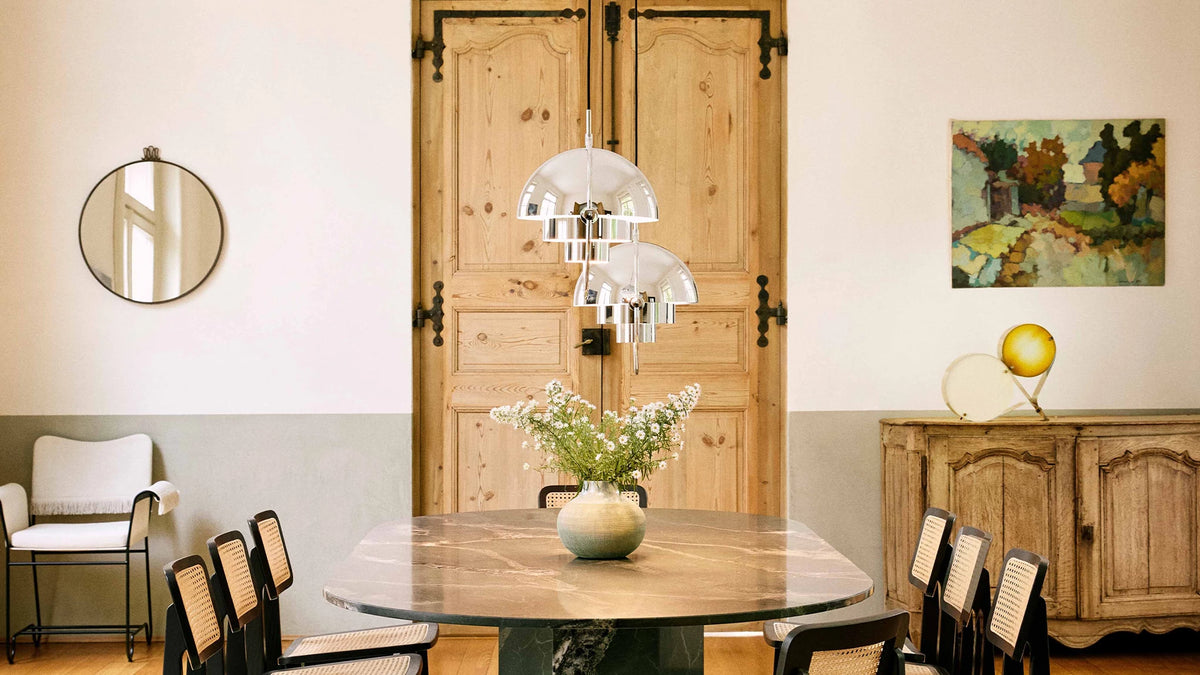 Multi-Lite Pendant by GUBI shown in an interior setting