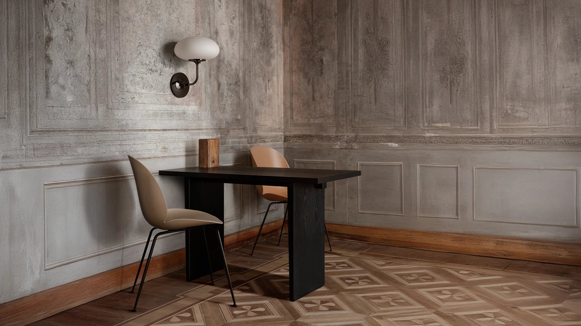 Private Desk by GUBI shown in an interior setting, view 1