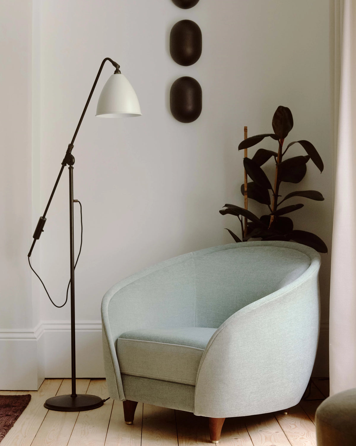 Revers Lounge Chair by GUBI shown in an interior setting, view 3
