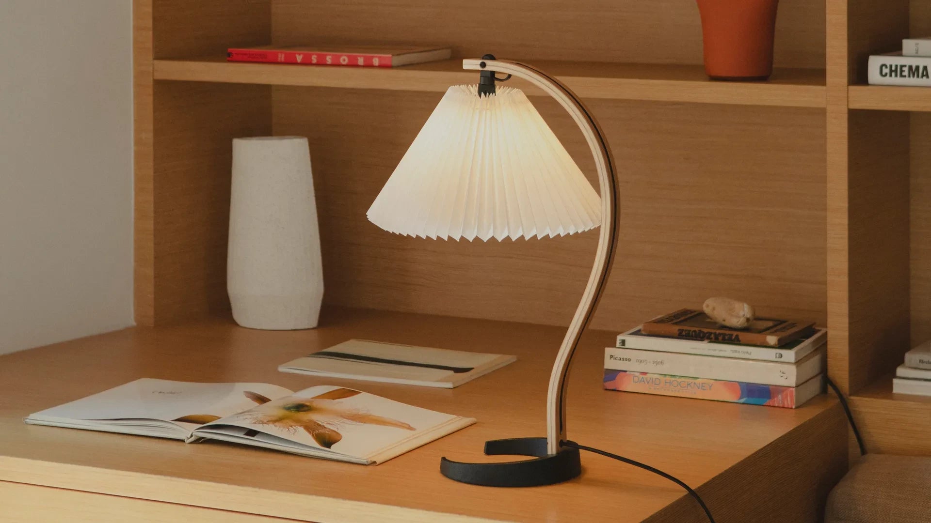 Timberline Table Lamp by GUBI shown in an interior setting, view 1