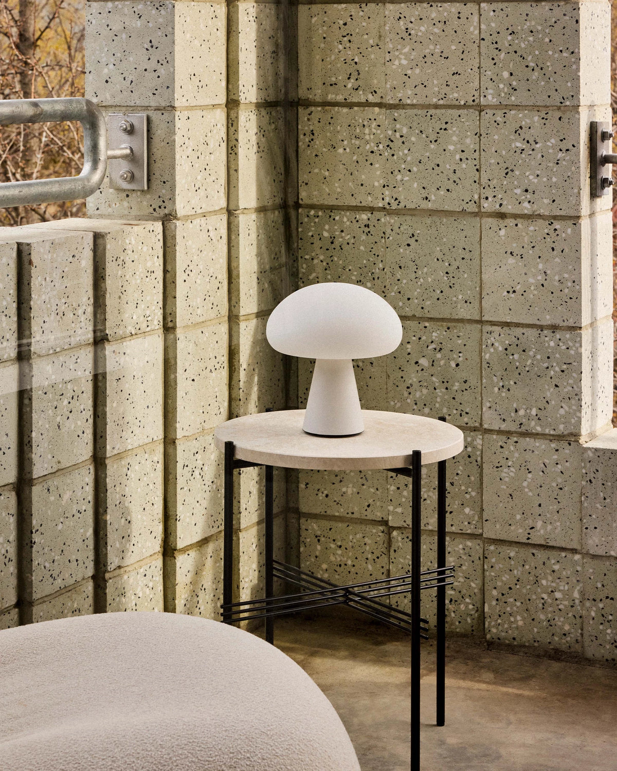 TS Outdoor Side Table by GUBI shown in an interior setting, view 3