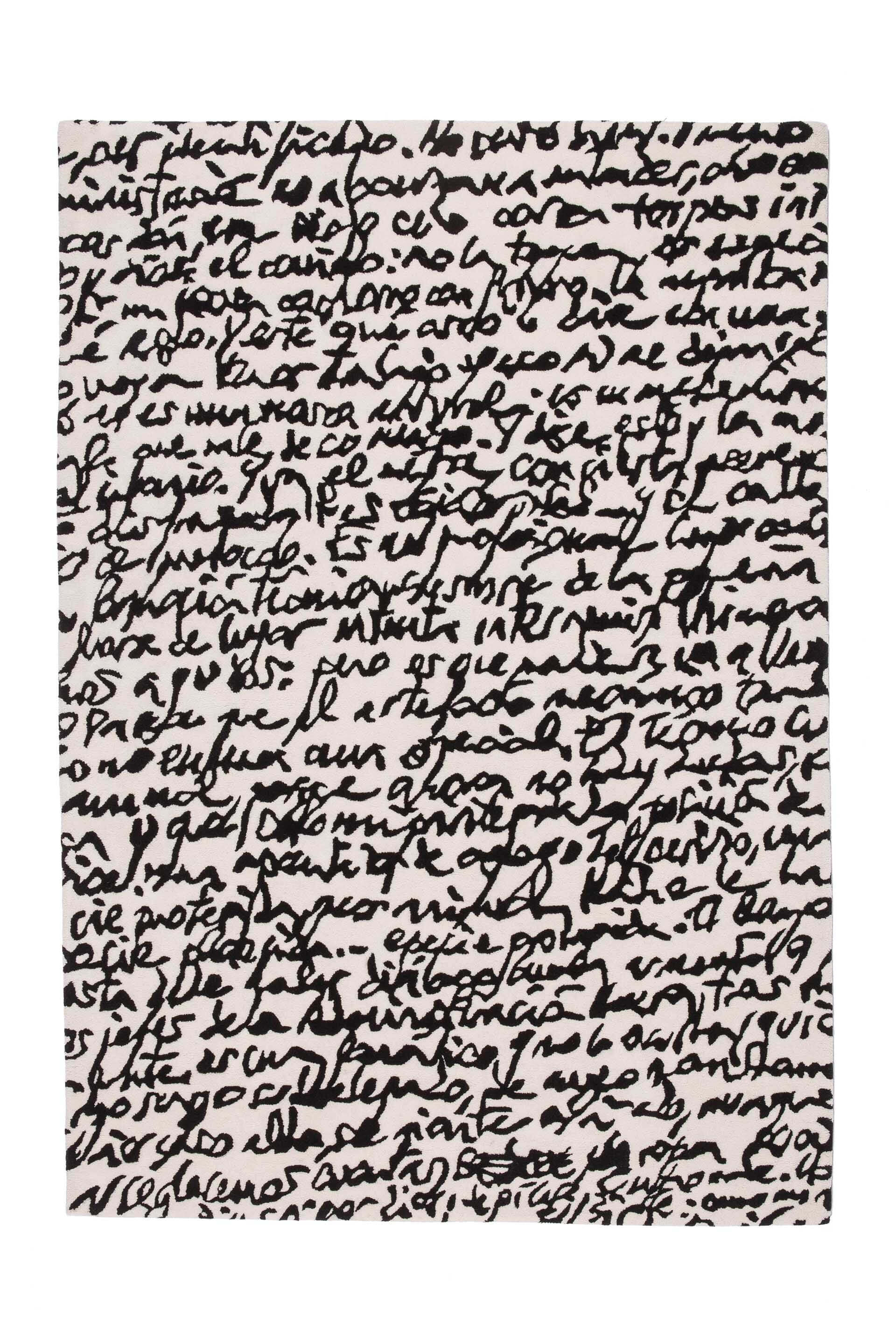 Black on White Manuscrit Rug — nanimarquina