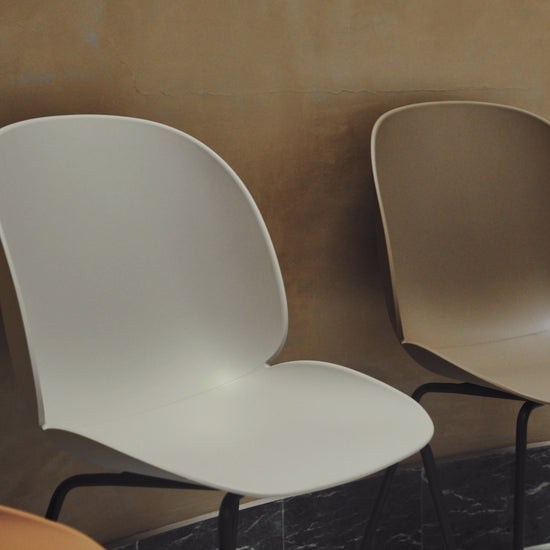 Beetle Dining Chair, Un-Upholstered — V Beetle Dining Chair Conic Unupholstered Black AlabasterWhite